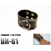 Br-081, Bracelet cuir noir 
